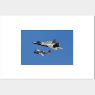 P-51 Mustang + F-22 Raptor Heritage Flight Posters and Art